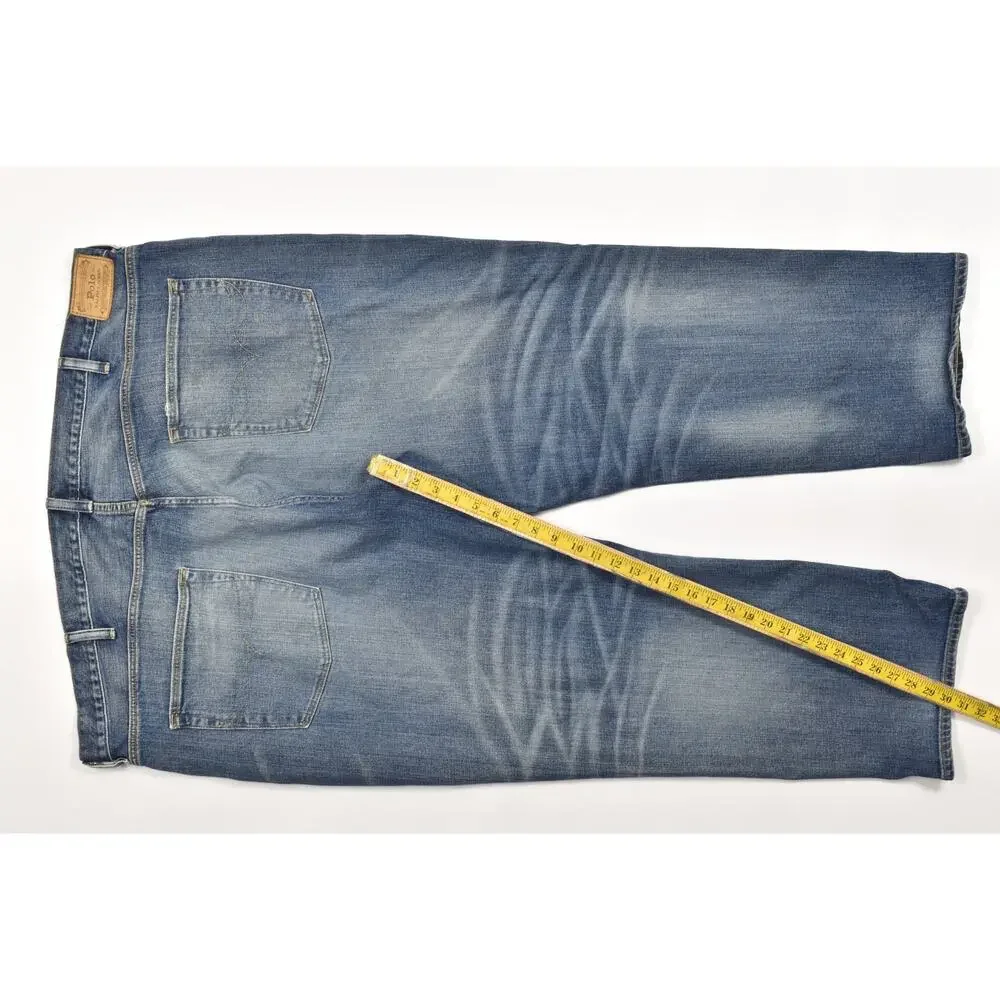Polo Ralph Lauren Hampton Relaxed Straight Jeans Mens 48x30 Blue Wash Denim